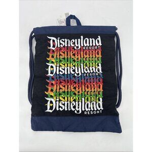 Disney Parks Disneyland Resort Rainbow Multi Color Drawstring Bag Backpack New